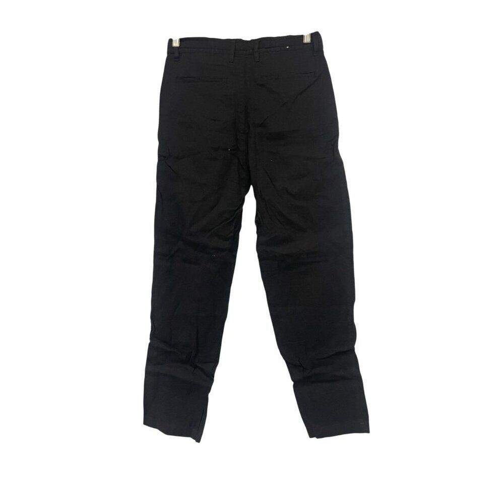 Zara Mens Pants EU 36 US 29 Black Straight Cotton Linen Trousers 8574/303 NWT - Picture 4 of 12
